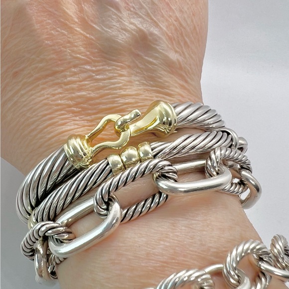 David Yurman 7mm Cable Gold Buckle Bracelet - Picture 7 of 16